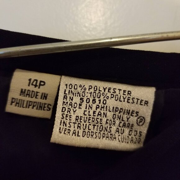 Anne Klein 2 piece skirt and blazer suit - NWT - Navy size 14P - Picture 12 of 14